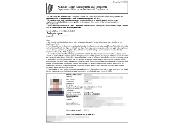 Irish work permit