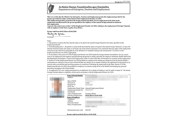 Irish work permit