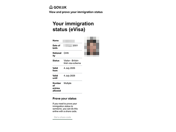 UK tourist e-visa